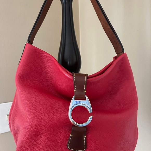 Dooney & Bourke Red Leather Hobo Bag - Picture 4 of 8